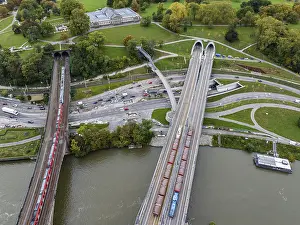 Freight Train On Neckar Bridge Impressions: Load test on the Neckar Bridge