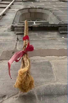 Industrial Museum Lauf Germany Impressions: A long braid hanging from the tower window