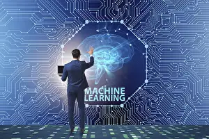 Artificial Intelligence Image Impressions: Machine learning concept as modern technology