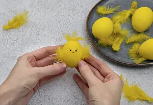 Easter Egg Chick Decoration Impressions: How to make a chick from eggs for Easter decor