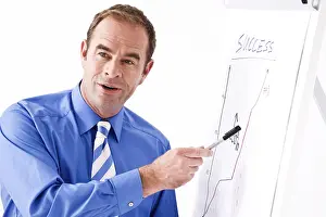 Communication Skills Training Impressions: Manager explaining something by using a flipchart