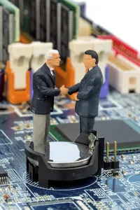 Computer Motherboard Impressions: Two managers on computer board