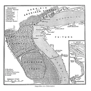 Carte de Shanghai, image historique.