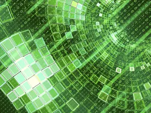 Abstract Digital Artwork Impressions: Matrix background - tunnel with digits one and zero