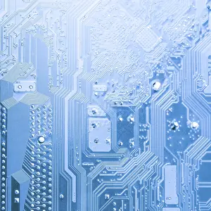 Microchip Close Up Impressions: Microchip close up background for technology design