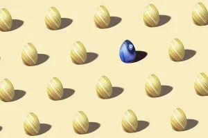 Art Minimaliste Impressions: Motif d'œuf de Pâques coloré moderne fait.
