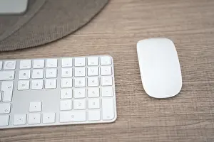 Empty Office Space Design Impressions: Modern workplace with desktop computer