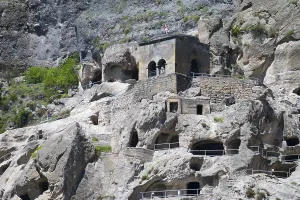 Monastery Complex Architecture Impressions: Monastery complex nestled in rocks