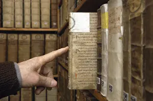 Old Book Collection Impressions: In a monastery library with books