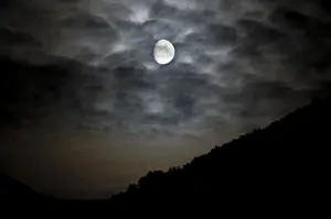 Deserted Night Sky Impressions: Moon