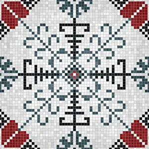 Ceramic Tile Design Impressions: Mosaic tiles background, seamless vector pattern