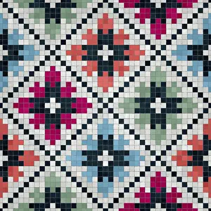 Mosaic Wall Decoration Impressions: Mosaic tiles background, seamless vector pattern