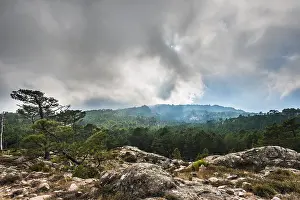 Dramatic Clouds France Impressions: Mountain landscape with dramatic clouds