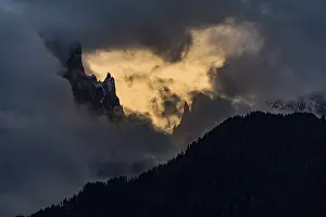 Southern Europe Mountain Range Impressions: Mountain peaks with dramatic clouds
