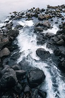 Icelandic Landscape Impressions: Mountain river from Ehsaraurfoss Falls