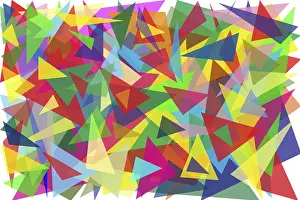 Deserted Colourful Scene Impressions: One hundred multi-colored triangles simple background