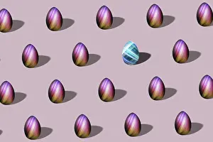 Minimal Easter Concept Impressions: Multicolored Easter egg pattern made