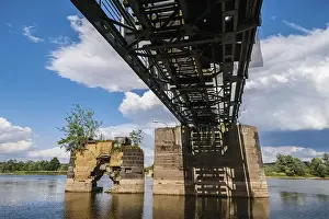 Brandenburg State Architecture Impressions: New and old bridge across the river Oder