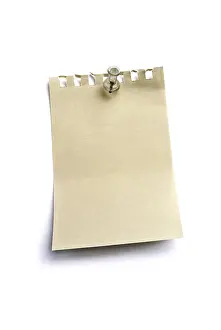 Empty Sheet Of Paper Impressions: Note with a pin
