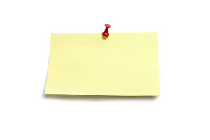 Cut Out Image Impressions: Note with a pin