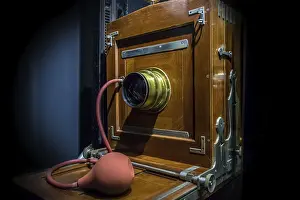 Studio Photography Background Ideas Impressions: The old studio camera for using plates standing on a forked camera stand