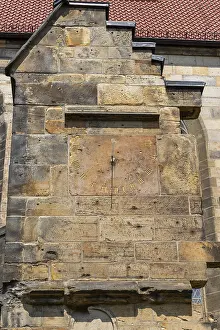 Northern Germany Churches Impressions: Detail of the outer wall, clock, St
