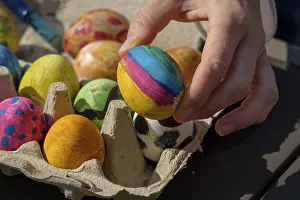 Painted Easter Eggs Impressions: Painted easter eggs in an egg box