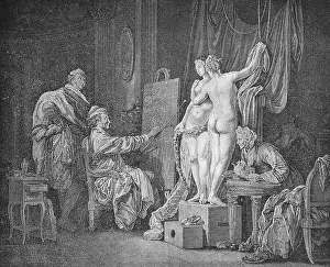 Copper Engraving Artist Impressions: The painter and his two models