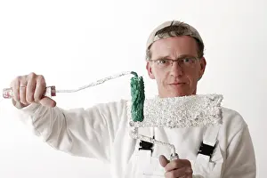 Paint Roller Artist Impressions: Painter with paint rollers