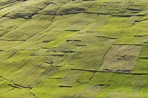 Faroe Islands Landscape Impressions: Parcels of land, fields, patchwork