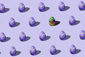Minimal Easter Concept Impressions: Pastel Easter egg pattern made