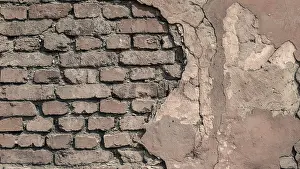 Deserted Historic District Impressions: Pattern old brick wall close up background backdrop