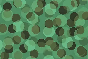 Contemporary Illustration Style Impressions: A pattern of overlapping translucent green circles creates a vibrant