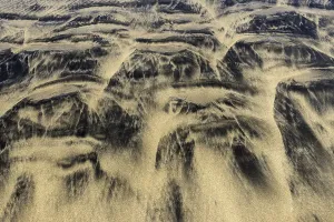 Deserted Sandy Coast Impressions: Patterns, structures in the sand on the sandy beach