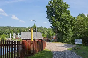 Urban Environment Eastern Europe Impressions: Paved path with trees and view of the lock