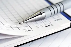 Uninhabited Office Space Impressions: Pen on the notebook