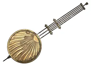 White Studio Background Impressions: Pendulum of the old clock against the white background