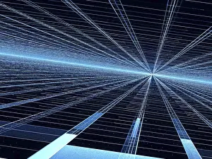 Fractal Geometry Background Impressions: Perspective background - abstract computer-generated image