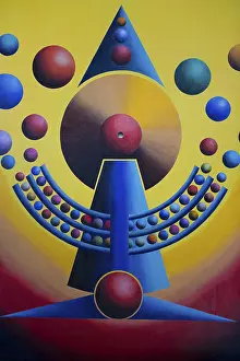 Gerhard Kraus Painting Impressions: Planet clock throwing planets into their orbits