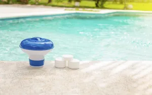 Swimming Pool Maintenance Impressions: Pool float and chlorine tablets