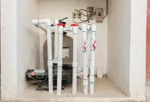 Pool Water Purification Impressions: Pool pump with sand filter installed