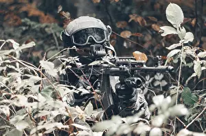 Military Operations Concept Impressions: Portrait of a commando in the forest