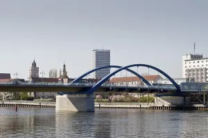 Frankfurt On The Main Skyline Impressions: Skyline with the Oderbruecke, Oder Bridge
