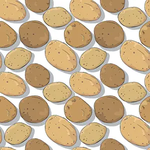 Editable Vector Template Impressions: Potatoes repeating pattern, editable vector template