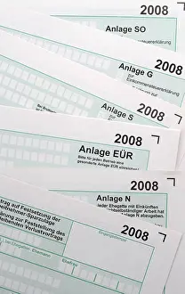 Tax Return Documents Impressions: Pre-printed forms, tax declaration