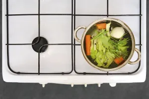 Homemade Vegetable Soup Impressions: The process of cooking vegetable broth