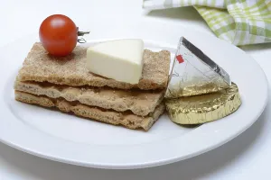No People Grocery Shopping Impressions: Processed cheese on crispbread, opened and packed