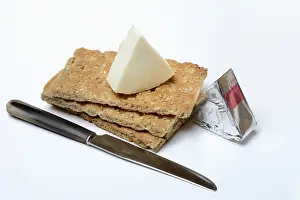 Dairy Product Packaging Design Impressions: Processed cheese on crispbread, opened and packed