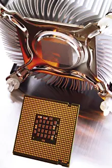 Personal Computer Components Impressions: Processor fan and processor chip