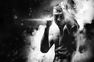 Professional Boxer Impressions: Professional boxer posing in the studio
